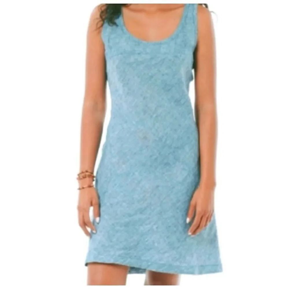 ✨Horny Toad Lithe Teal Sleeveless Tank 100% Linen Sz Small Teal Smoke Dress✨